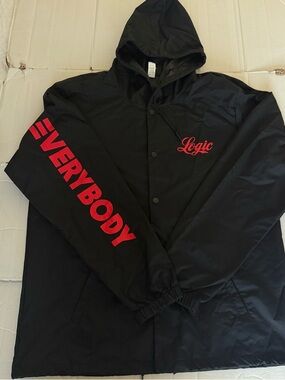 LOGIC EVERYBODY Hip Hop Tour Hooded Rain Parka Windbreaker Jacket Adult Size 2XL